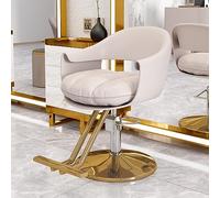 DRFGHK Silla de peluquería con bomba hidráulica resistente, giratoria de 360° ajustable, equipo de belleza para spa, silla de hogar, color beige y gris B