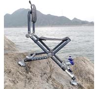 DRFGHK Silla de pesca plegable de aluminio, portátil, ligera, con patas de respaldo ajustables, mochila profesional resistente para exteriores, para suelos irregulares