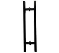 DRFGNF Brushed Square Door Handle,Heavy Duty Stainless Steel Bedroom Entryway Glass Handle Bar,for Garage Office Barn,Mounted Back to Back (Color :Black,Size :60cm (24"))"
