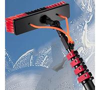 DRFGNF Cepillo retráctil de Fibra de Carbono de Alta Resistencia para Limpieza de Ventanas: Ideal para Paneles solares y Limpieza en Altura. Pértiga Ligera con Sistema de alimen