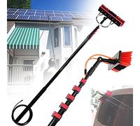 DRFGNF Cepillo telescópico para Limpieza de Ventanas y Juego de pértiga con Suministro de Agua de 3,6 a 11 m - Limpiador Profesional de Paneles solares y Camiones, Ideal para us