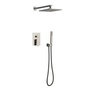 DRFGNF Conjunto Combinado de Mezclador de Lluvia de Lujo para baño, Sistema de Ducha de Lluvia montado en la Pared, Juego de Grifo de Ducha Gris Pistola (Contiene Cuerpo de válvula de Grifo y moldu