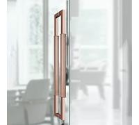 DRFGNF Contemporary Stainless Steel Door Handle,Simple Barn Push Pull Handle for Sliding/Glass/Pocket Door,Back to Back Mounted (Color :Rose Gold,Size :120cm (47"))"