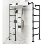 DRFGNF Escalera de Metal para Loft, para Oficina en casa, para Montaje en Pared, para sótano, Ventana, Salida de Incendios, Entrada, litera, Autocaravana, Escalera de Escalada (125 cm/49 Pulgadas)