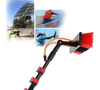 DRFGNF Juego de cepillos telescópicos con alimentación de Agua para la Limpieza de Paneles solares, Ventanas y Camiones. Incluye un Mango Extensible para Lavado Exterior y un ma