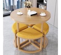 DRFGNF Juego de Mesa para Sala de Conferencias Mobiliario de Oficina Moderno para Espacios Pequeños Mesa de Recepción y Negociación Empresarial con Sillas Color Amarillo Ideal para Salón Sala Cocin