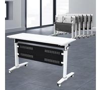 DRFGNF Juego de mesas móviles apilables con Ruedas para Salas de reuniones: Mesa de conferencias Plegable para estudiar y Trabajar