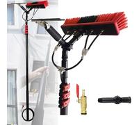 DRFGNF Juego de pértiga Extensible de 3,6 m a 10,8 m con Suministro de Agua, Cepillo para Limpieza de Ventanas, Limpiador Profesional de Ventanas para Paneles solares, Cepillo