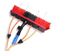 DRFGNF Kit de pértiga con alimentación de Agua y Cabezal de Cepillo Giratorio - Cepillo telescópico Extensible para Limpieza de Paneles solares y Ventanas Altas - Sistema de LIM