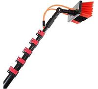 DRFGNF Kit de pértiga de 5,5 m con alimentación de Agua: Limpiador de Ventanas para Exteriores, Sistema de Limpieza de Paneles solares, Equipo de Lavado de Cristales con Cepillo