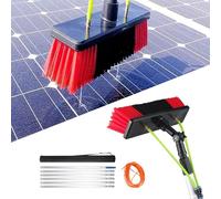 DRFGNF Kit de pértiga telescópica con alimentación de Agua para Limpieza de Paneles solares y Ventanas - Juego de cepillos para Exteriores para Paneles fotovoltaicos y Camiones