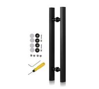 DRFGNF Matte Black Door Pull Handles, Square Door Bar/Push Pulls Grab for Indoor Sliding Barn Wooden Door, Sturdy Steel Glass Door Hardware Easy to Install (Size : Length 100cm(