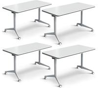 DRFGNF Mesa Cuadrada para Sala de conferencias, Mesa de negociación, Mesa de Podcast, Ideal para la Oficina en casa y el Aula, 140 cm, 4 Piezas