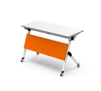 DRFGNF Mesa de Conferencia Plegable Multiusos para capacitación con diseño de Acero Engrosado, Combinaciones Flexibles y móviles, Escritorio de Oficina Largo para Sala de conferencias de capacitaci