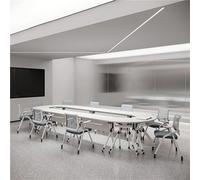 DRFGNF Mesa de conferencias de 6 Piezas, Moderna Mesa de conferencias Rectangular Blanca, Mesa de conferencias Plegable con Tapa abatible, Mesa de seminario de capacitación móvil con Ruedas silenci