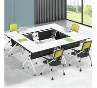 DRFGNF Mesa de conferencias Plegable con Ruedas silenciosas - Mesas rectangulares Grandes para Salas de reuniones, seminarios, Salas de Juntas - Mesa abatible para Salas de capacitación