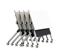 DRFGNF Mesa de conferencias Plegable, Mesa de capacitación móvil con Tapa abatible, Mesa de seminario de capacitación móvil con Ruedas giratorias, para oficinas, aulas y Salas de reuniones (120 * 7