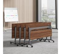 DRFGNF Mesas de Sala de conferencias Plegables, Mesa de Conferencia Plegable con Tapa abatible y Ruedas silenciosas, Mesa de Sala de conferencias Modular Rectangular, para Oficina, Aula, Escuela (