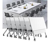 DRFGNF Mesas Plegables para Salas de conferencias con Ruedas, 6 Unidades, Escritorio Moderno para Sala de Juntas, Oficina, Sala de reuniones, Aula, Mesa de capacitación con Tapa abatible de 71 pulg