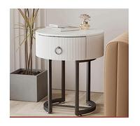 DRFGNF Mesita de Noche Moderna de Pizarra con cajón, mesita de Noche Minimalista pequeña y Redonda de 45 x 52 cm, Mesa Auxiliar para sofá, Sala de Estar, Dormitorio, mesita de Noche Decorativa