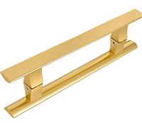 DRFGNF Modern Entrance Door Handle Solid Aluminum Alloy Door Handle,Home Office Glass Door Wooden Door Handles,Modern Minimalist (Color :Gold,Size :Length:40cm(15.7inch))
