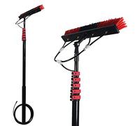 DRFGNF Pértiga Extensible de 11 Metros con Suministro de Agua para Limpieza de Paneles solares y Ventanas - Sistema de cepillos de Gran Alcance para una Limpieza Exterior sin es