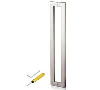 DRFGNF Push Sliding Barn Door Handle (Back to Back Fitted) Heavy Duty Sliding Barn Door Handle Set Modern Stainless Steel Bar Handle All Installation Fittings Included