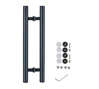 DRFGNF Round Door Pull Push Handle White/Black/Drak Grey/Gold, Double-Sided Gate Handle Pull for Shower Glass Door, Barn Door & Sliding Entry Door, Complete Kit (Color : #3, Siz