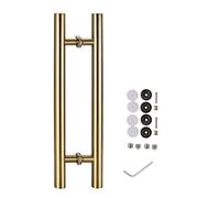 DRFGNF Round Door Pull Push Handle White/Black/Drak Grey/Gold, Double-Sided Gate Handle Pull for Shower Glass Door, Barn Door & Sliding Entry Door, Complete Kit (Color : #5, Siz