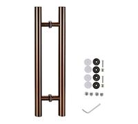 DRFGNF Round Door Pull Push Handle White/Black/Drak Grey/Gold, Double-Sided Gate Handle Pull for Shower Glass Door, Barn Door & Sliding Entry Door, Complete Kit (Color : #4, Siz