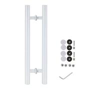 DRFGNF Round Door Pull Push Handle White/Black/Drak Grey/Gold, Double-Sided Gate Handle Pull for Shower Glass Door, Barn Door & Sliding Entry Door, Complete Kit (Color : #1, Siz