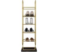 DRFGNF Zapatero de Hierro Ligero y Lujoso de Estilo escandinavo con Base de mármol para Sala de Estar, Zapatero Colgante (Color: Negro, tamaño: 6 Niveles)