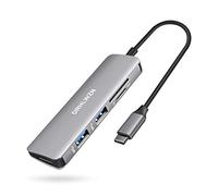 DRHLWZN - Hub USB C, adaptador 5 en 1 tipo C con puerto HDMI 4K, 2 puertos USB 3.0, lector de tarjetas SD/TF, concentrador USB tipo C portátil para MacBook Pro 2020, iPad Pro 2020, MacBook Air, Dell
