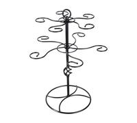 DRHTDXEJ Elegante soporte para copas de vino de mesa de doble capa, organizador de copas de vino, soporte de metal con textura de metal para uso doméstico