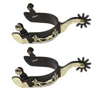 DRHTDXEJ Espuela de caballo de acero suave para hombre, espolón de cuerda con decoración de botas de engranaje, accesorios de equitación duraderos para montar a caballo