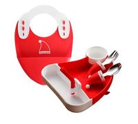 driattie Juego de alimentación de silicona para bebé, platos divididos con succión para niños pequeños, kit de vajilla de Navidad para viajes, guarderías, hogar, cuidadores ocupados, niñas, niños
