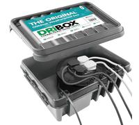 DRiBOX Caja de conexiones grande IP55 resistente a la intemperie para exteriores, carcasa de cable de alimentación para luces navideñas, temporizadores, cables de extensión, rodillos de cable