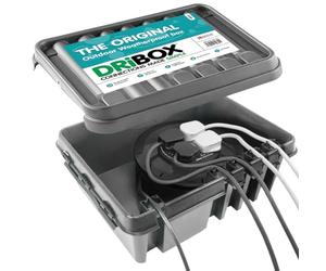 DRiBOX Caja de conexiones grande IP55 resistente a la intemperie para exteriores, carcasa de cable de alimentación para luces navideñas, temporizadores, cables de extensión, rodillos de cable