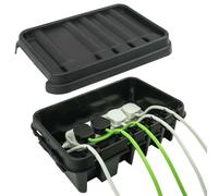 Dribox Caja Eléctrica Exterior Impermeable IP45 Color Negro Mediana 5 Salidas