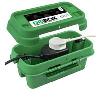DRiBOX IP55 Caja de Conexiones Eléctricas Exterior Resistente a la Intemperie para Luces de Navidad, Temporizadores, Cables de Extensión, Cables, Carretes, Transformadores (Pequeño, Verde)