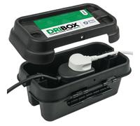 DRiBOX IP55 Caja de Conexiones Eléctricas Exterior Resistente a la Intemperie para Luces de Navidad, Temporizadores, Cables de Extensión, Cables, Carretes, Transformadores (Pequeño, Negro)
