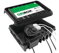 DRiBOX IP55 Caja de Conexiones Eléctricas Exterior Resistente a la Intemperie para Luces de Navidad, Temporizadores, Cables de Extensión, Cables, Carretes, Transformadores (Grande, Negro)