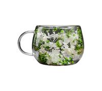 Dried Flower Glass Coffee Mugs - 300ml Heat-Resistant Dried Flower,double Wall Glass Tea Cups | Cute Coffee Mugs for Home Bedroom Living Room Kitchen Apartment