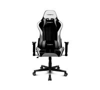 DRIFT GAMING DR175 - Silla Gaming Profesional, polipiel, reposabrazos ajustables 2D, pistón clase 4, giratoria, mecanismo de mariposa, cojín lumbar y cervical, color negro/blanco/gris