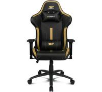 DRIFT GAMING DR350 - Silla Gaming Ergonómica Profesional con Reposabrazos 4D, Cojines Lumbar y Cervical, Inclinable 135º, Ruedas Silenciosas - Negra/Gold
