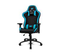 DRIFT GAMING DR110 - Silla Gaming Profesional, Tejido Fabric Alta transpirabilidad, reposabrazos 4D, Ruedas silenciosas, pistón Clase 4, inclinación, cojín Lumbar y Cervical, Color Negro/Azul