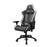 DRIFT GAMING DR190 - Silla Gaming Ergonómica con Tejido Transpirable, Reposabrazos Ajustables 4D, Respaldo Reclinable, Cojines Lumbar y Cervical, Color Gris-Blanco