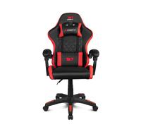 DRIFT GAMING DR35 - Silla Profesional, Polipiel, Reposabrazos Acolchados, Pistón Clase 3, Base Nylon Reforzada, Asiento basculante, Altura Regulable, Cojín Lumbar/Cervical, Negra/Roja