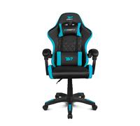 DRIFT GAMING DR35 - Silla Gaming Ergonómica Profesional con Reposabrazos 2D Ajustables, Soporte Lumbar y Cervical, Reclinable 135°, Tapizado en Cuero Sintético, Ruedas Silenciosas, Negra-Azul