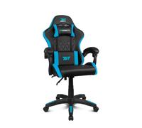 DRIFT GAMING DR35 - Silla Gaming Ergonómica Profesional con Reposabrazos 2D Ajustables, Soporte Lumbar y Cervical, Reclinable 135°, Tapizado en Cuero Sintético, Ruedas Silenciosas, Negra-Azul